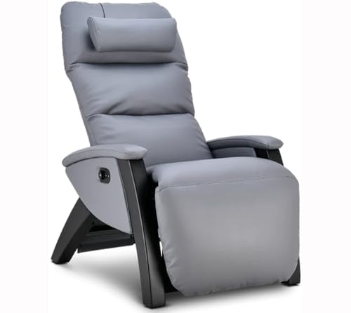 Grey Dual Power Zero Gravity Recliner Chair with Heat and Air Massage S519818