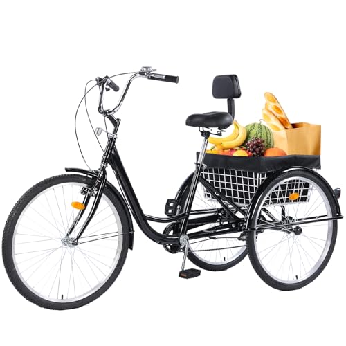 26 inch 7 Speed 3 Wheel Adult Tricycle with Basket T142610