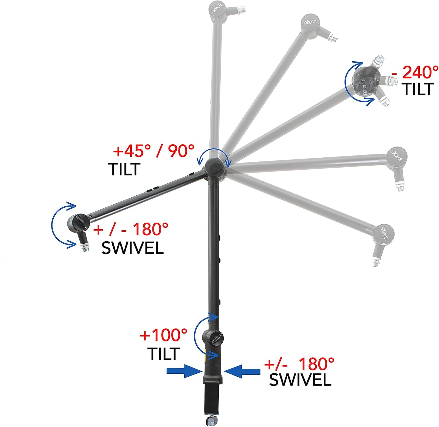 Adjustable 360° Rotatable Stainless Steel Microphone Arm Y13979