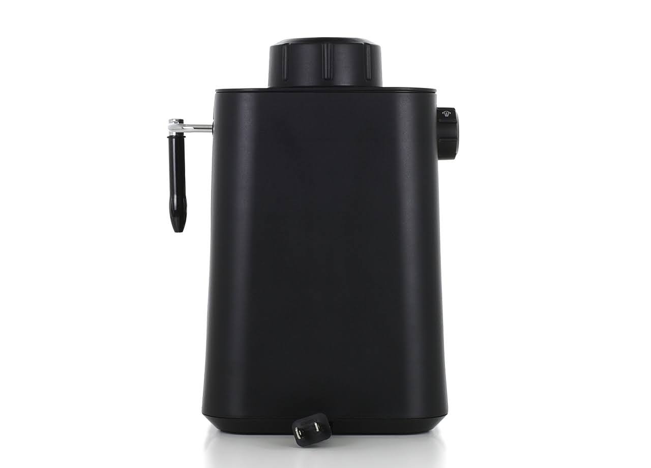 4-Cup Black Steam Espresso Machine with Glass Carafe I75458