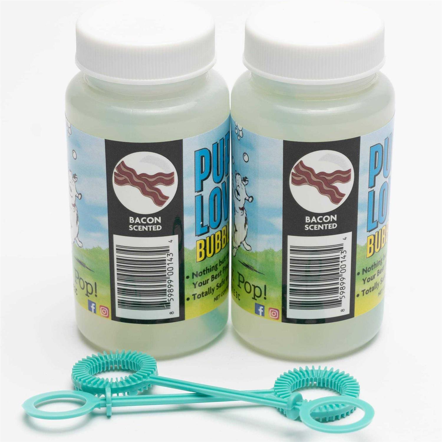 Peanut Butter & Bacon Scented Bubbles 4 oz Bottle 2 Pack for Dogs F1778