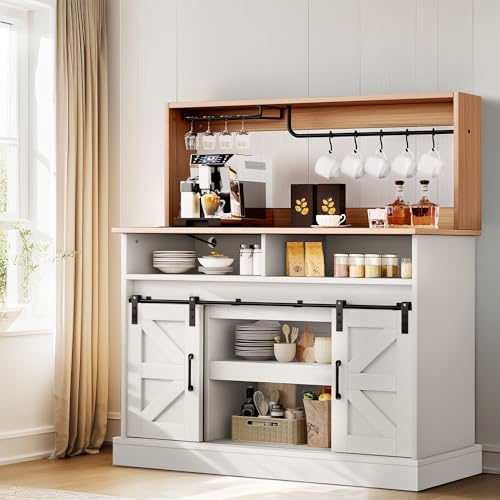 White Coffee Bar with Storage B343