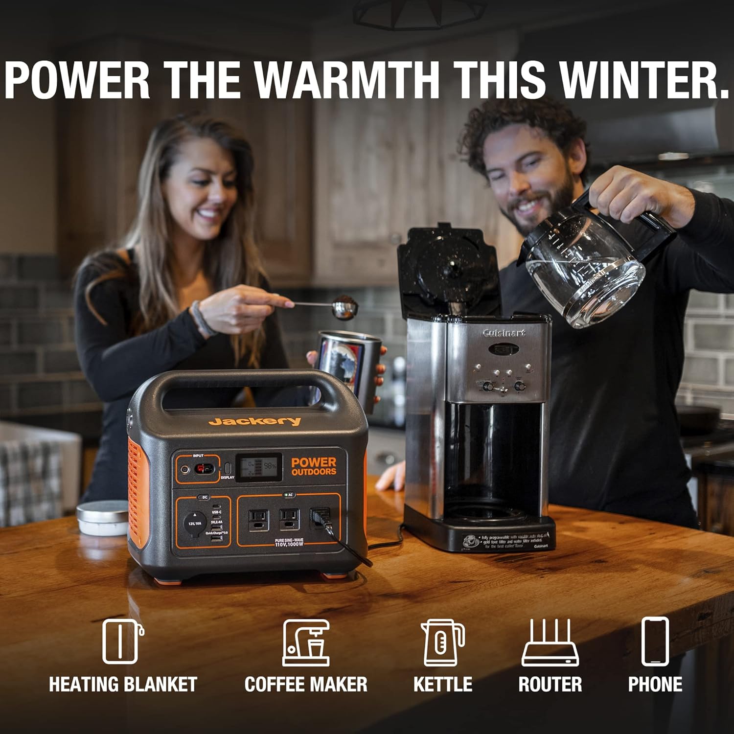 Solar Generator 1000 with 2X SolarSaga 100W and 3x110V/1000W AC Outlets Lithium Battery Pack H9673