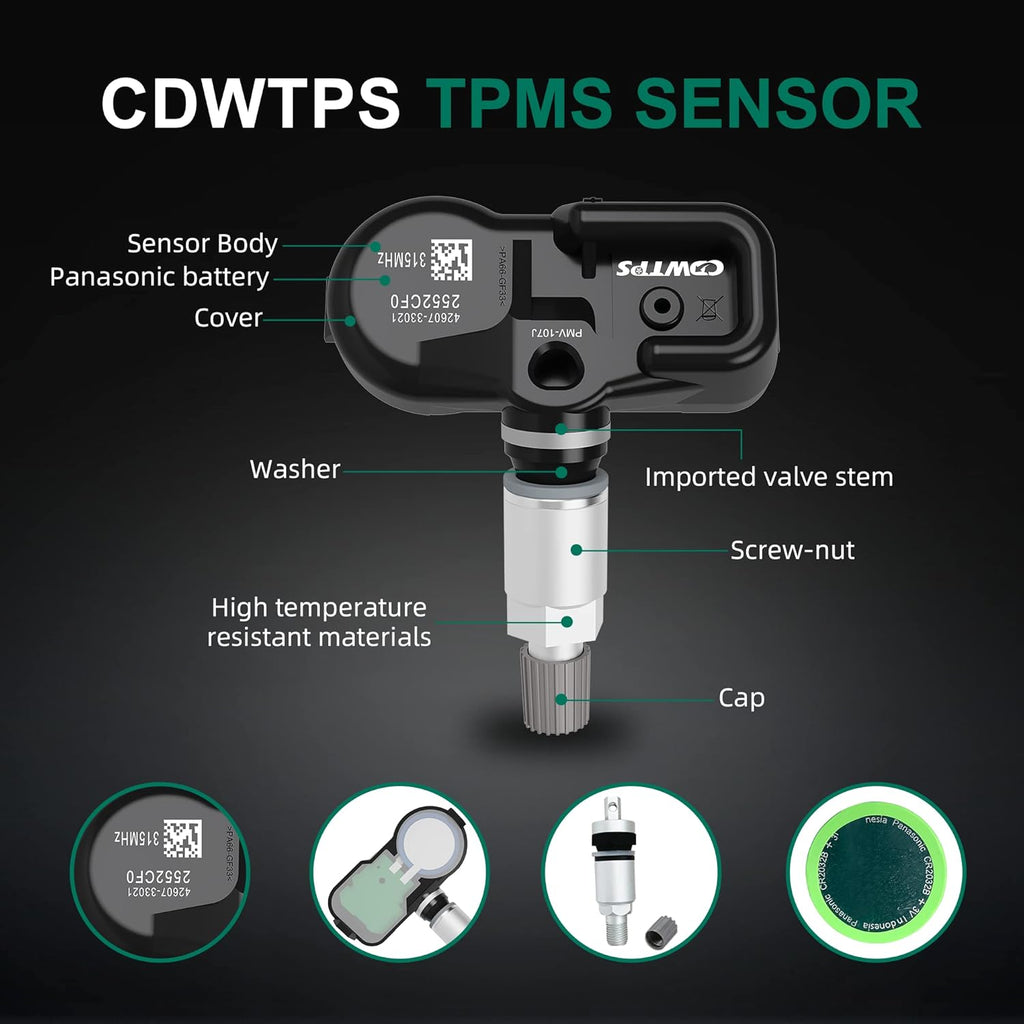 4-Pack 315MHZ Tire Pressure Monitor Sensor U491985