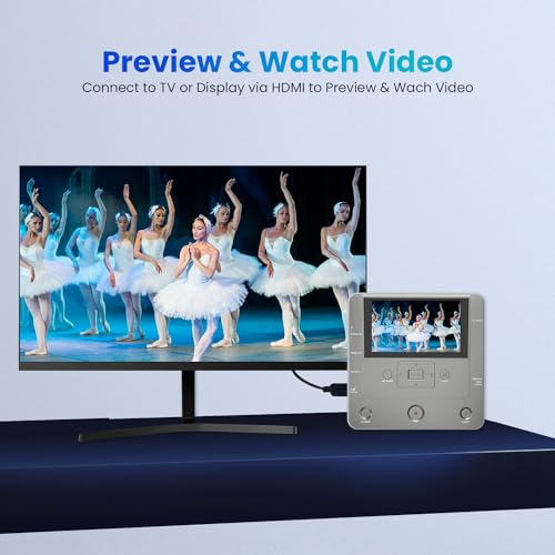 VHS to DVD Recorder, USB, SD Card, HDD Recorder, WiFi Media Recorder with 10 DVD-R V810112