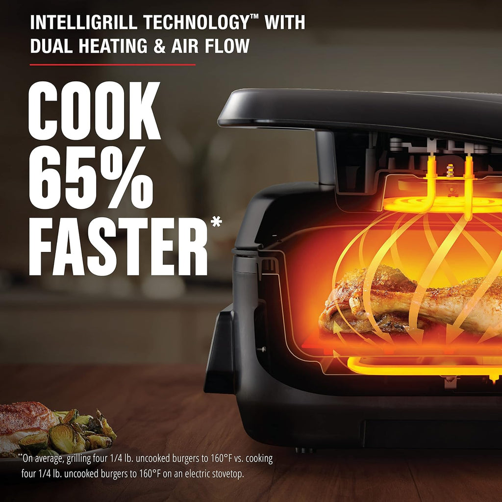 7-in-1 Electric Indoor Grill with Air Fry Technology, Black F4839