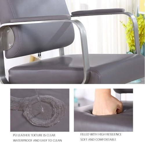 Grey Barber Chair with Heavy Duty Hydraulic Pump, 360 Degrees Swivel R245