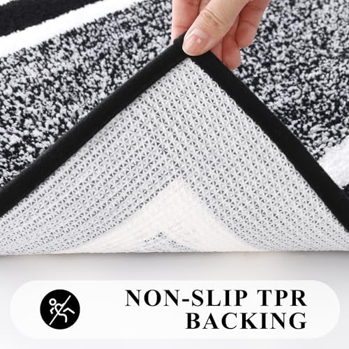 Non-Slip Absorbent Microfiber Bathroom Rug Set 2 Piece D7618