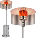 50,000 BTU Propane Patio Heater with Reflector, Stainless Steel Burner, Wheels, Silver P937