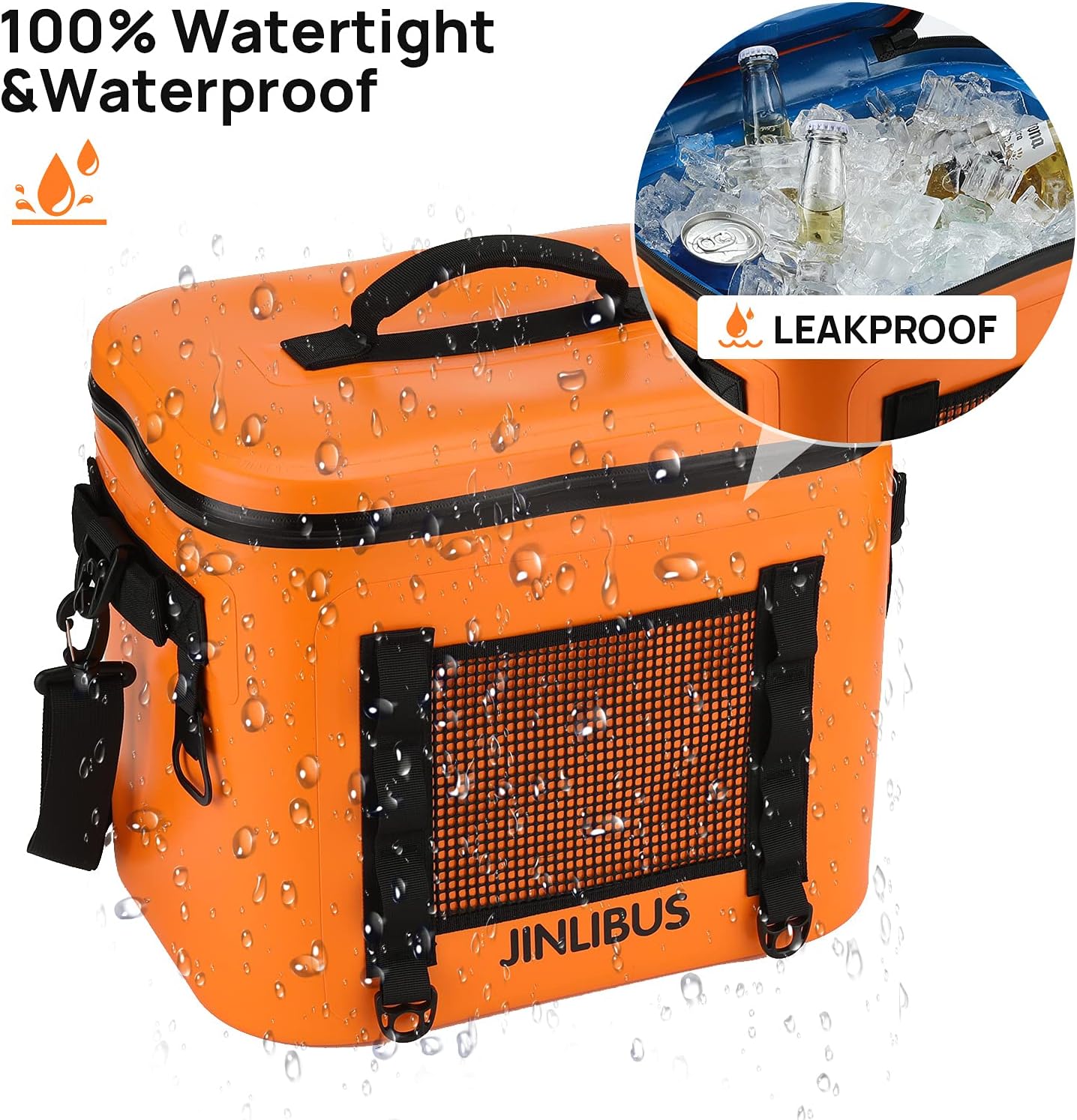 Orange 30 Can Insulated Waterproof Soft Cooler Bag S676