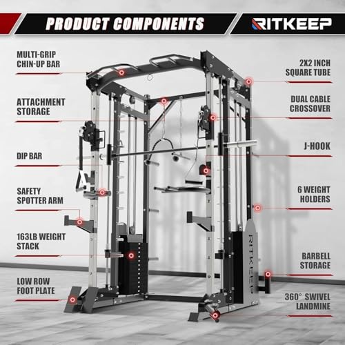 Smith Machine with 320lb Weight Stack C636