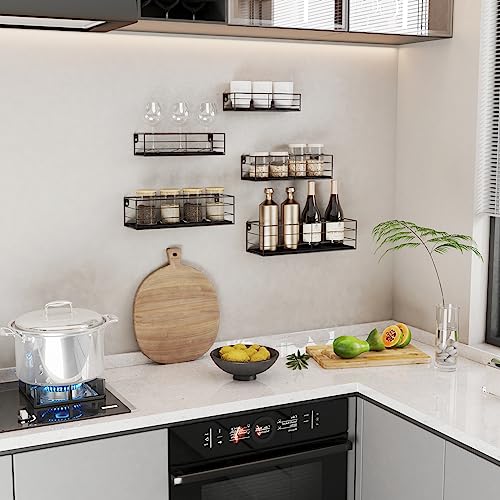 Black Floating Shelves Set of 5 H695