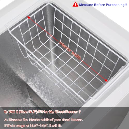 Set of 2 Metal Wire Chest Freezer Organizer Baskets with Hanging Handles R99726