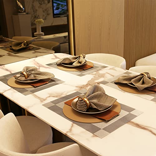 Placemats Set of 6 Heat Resistant Woven PVC Placemats I5229