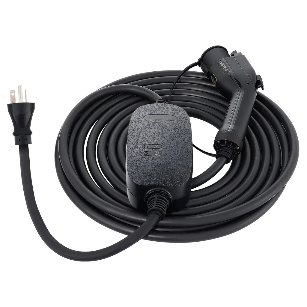 16 Amp 110V-240V Portable Electric Vehicle Charger with 25 ft Charging Cable D54084