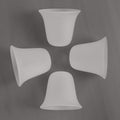 4 Pack Frosted Glass Lamp Shade Replacement with 1-5/8-inch Fitter Opening N556