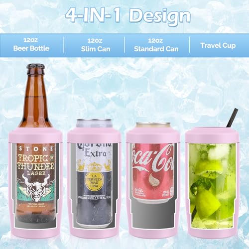 4-in-1 Double Wall Stainless Steel Insulated Can Holder (Black) D5152