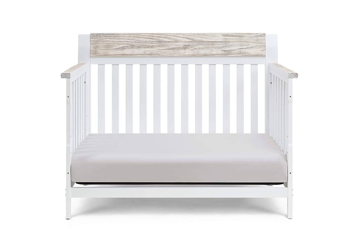 White and Wire Brushed Wood 4 in 1 Convertible Crib L2431