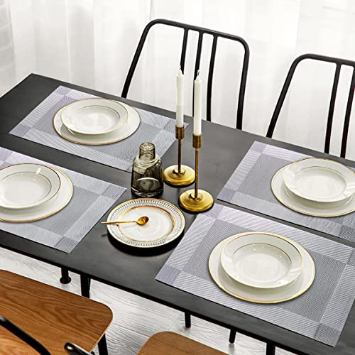 Placemats Set of 6 Heat Resistant Woven PVC Placemats I5229