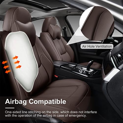 Black&Navy Waterproof Leather Car Seat Covers Full Set K1628