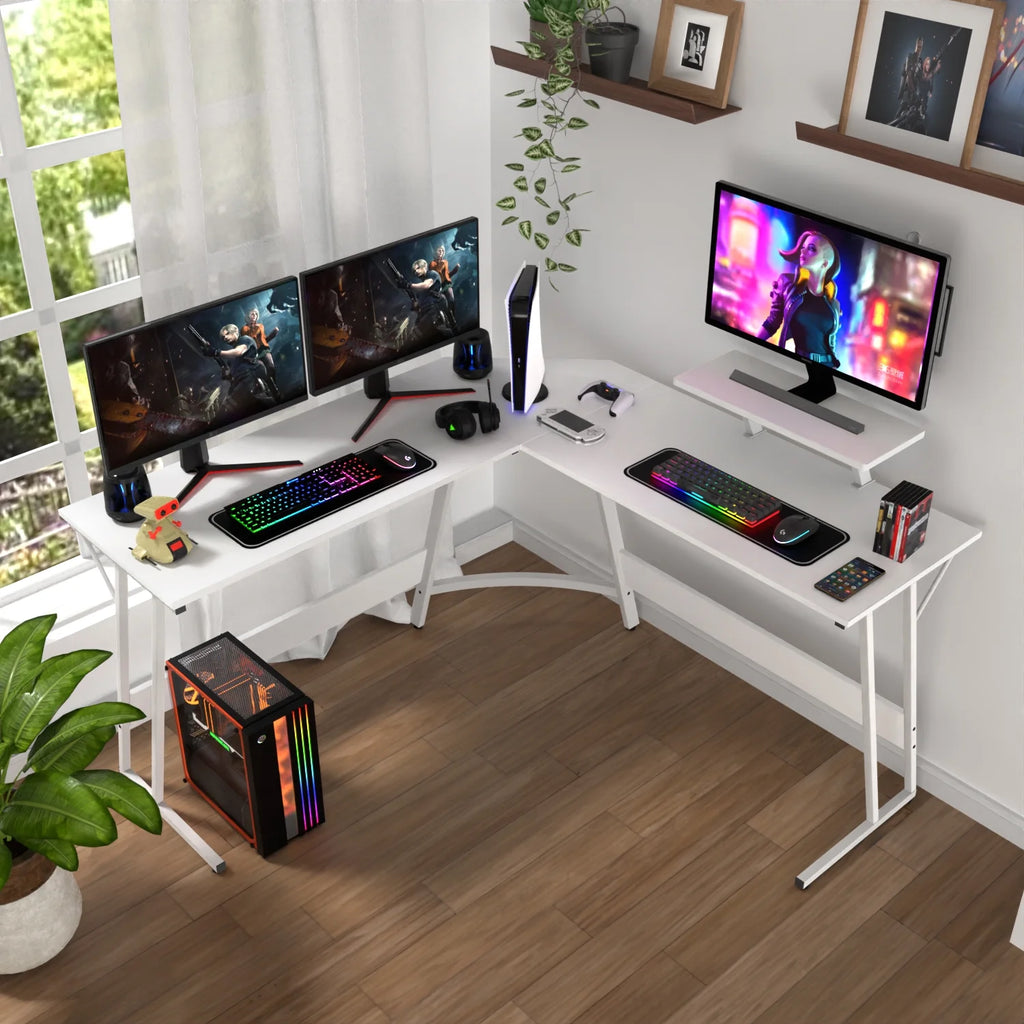 White L Shaped Corner Desk X6689