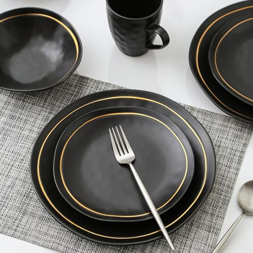 Black Porcelain Dinnerware Set, 16-Piece, Service For 4 X22042
