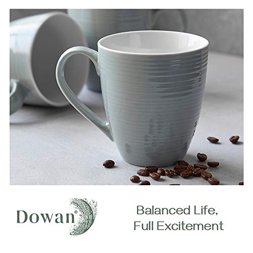 White Ceramic Coffee Mugs Set of 6, 17 Oz I4416