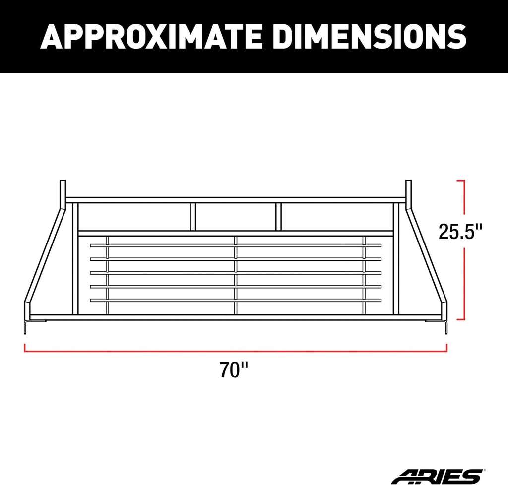 Black Steel Truck Headache Rack Cab Protector R847