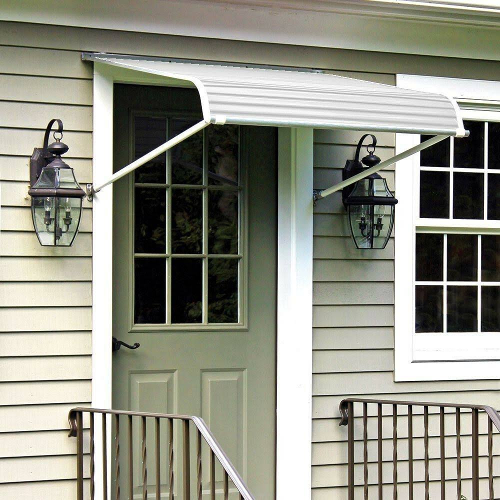 5 ft. Aluminum Door Canopy in White H60162