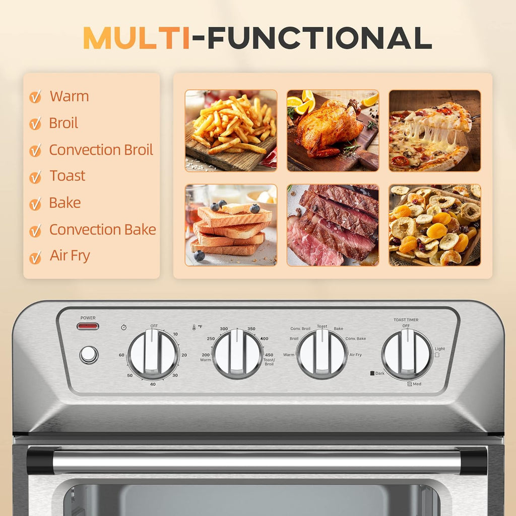 21QT 7-In-1 Convection Oven Countertop, Stainless Steel Finish W728