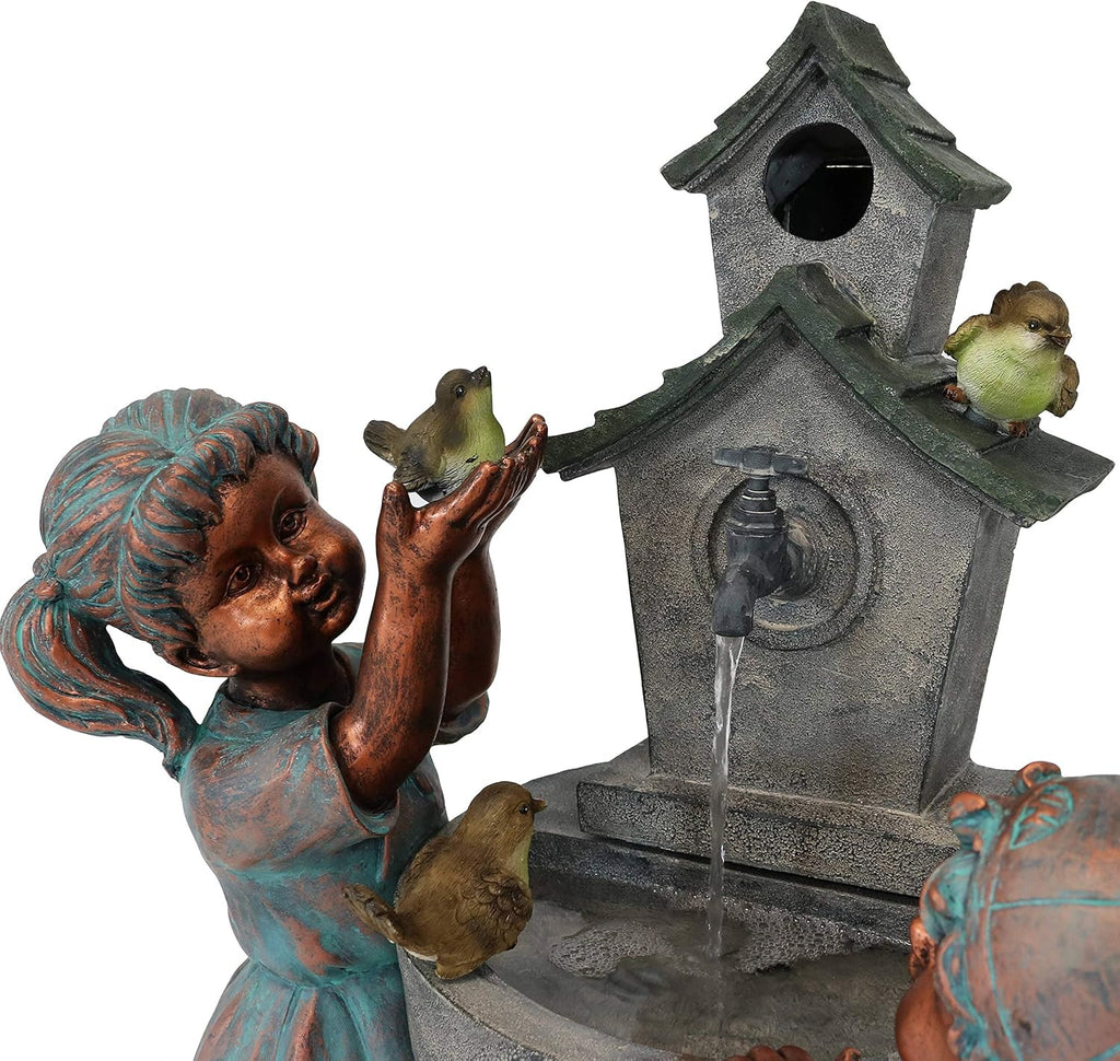 30-Inch Outdoor Water Fountain with Electric Submersible Pump S588554