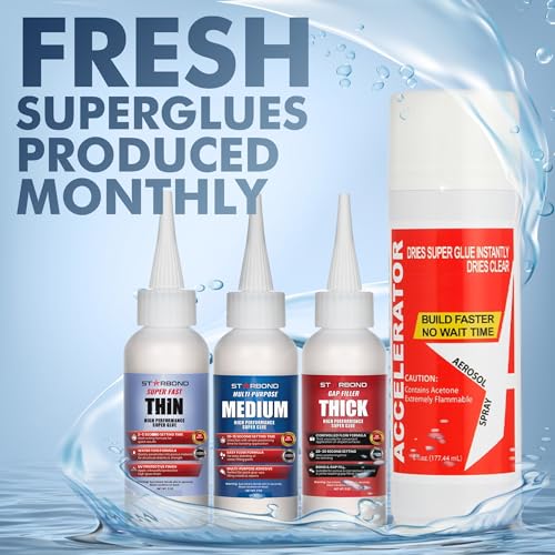 2 oz. Thin, Medium, Thick CA Glue with 6 oz. Activator Bundle L312572