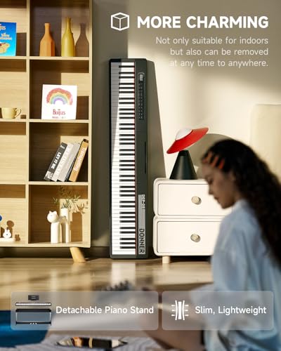 88 Keys Velocity-Sensitive Digital Piano with Removable Stand and Triple Pedal N7147