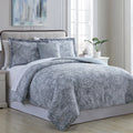 8-Piece Reversible Gray Floral Queen Bed in a Bag K825