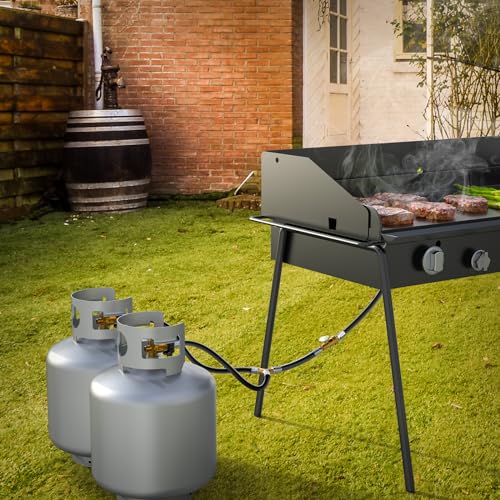 Propane Tank Splitter 2 Way with Shut Off Valve and Gauge J129
