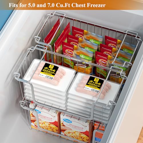 Set of 4 Stackable Metal Wire Freezer Bins with Foldable Handles K99687
