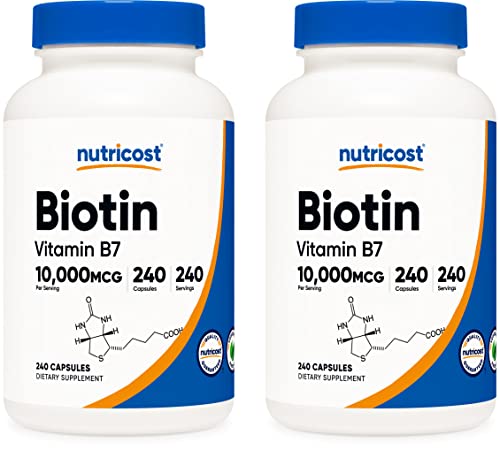 Biotin 10,000mcg Vitamin Supplement, 240 Capsules G61965