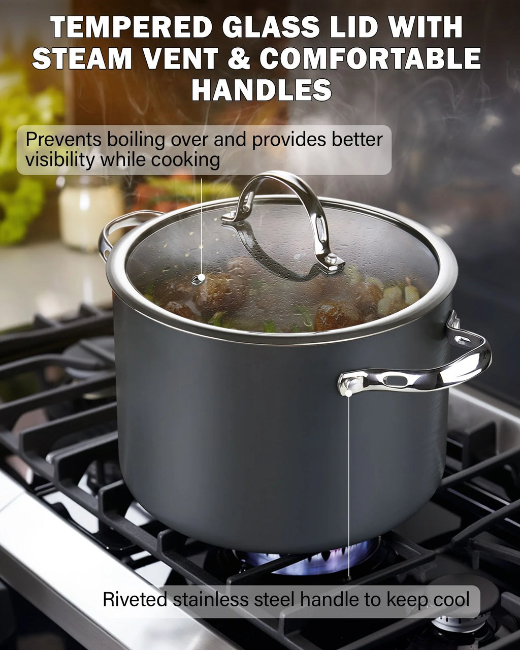 8-Piece Nonstick Hard Anodized Cookware Set N660