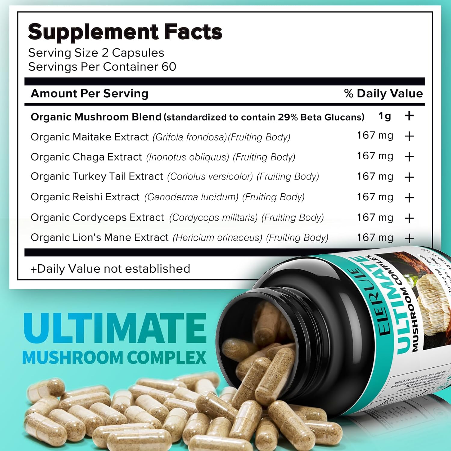 Mushroom Complex Supplement 120 Capsules G92133