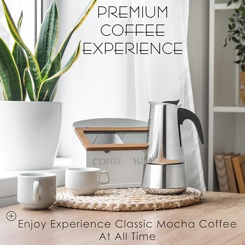 6 Cup Stovetop Espresso Maker 10oz Stainless Steel Black G20006