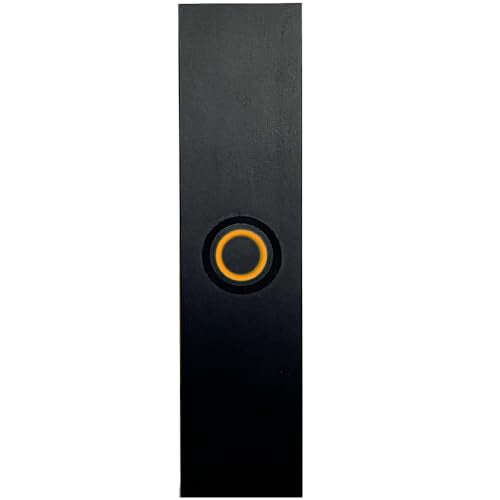 Rectangular Lighted Wired Metal Doorbell Button in Black I380
