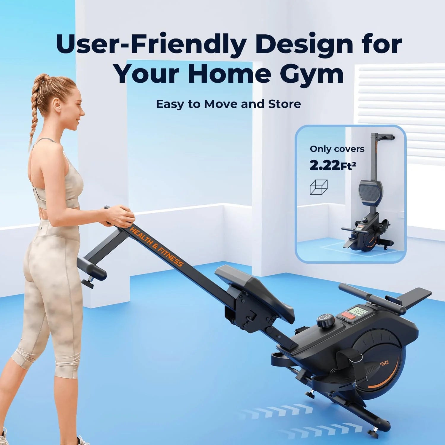 Magnetic Rowing Machine with 350lbs Weight Capacity W58324