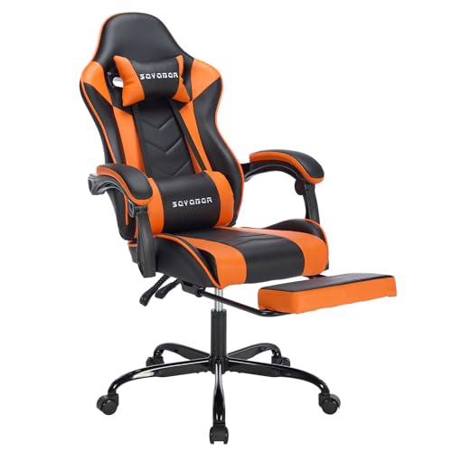 Ergonomic Gaming Chair with Footrest and Massage N92344