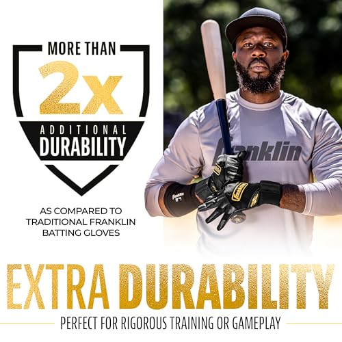 MLB Batting Gloves - Durable Full Wrap Cage Practice Gloves - Heavy Duty Leather K8386