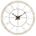 White Large Iron & Wood Wall Clock T856598