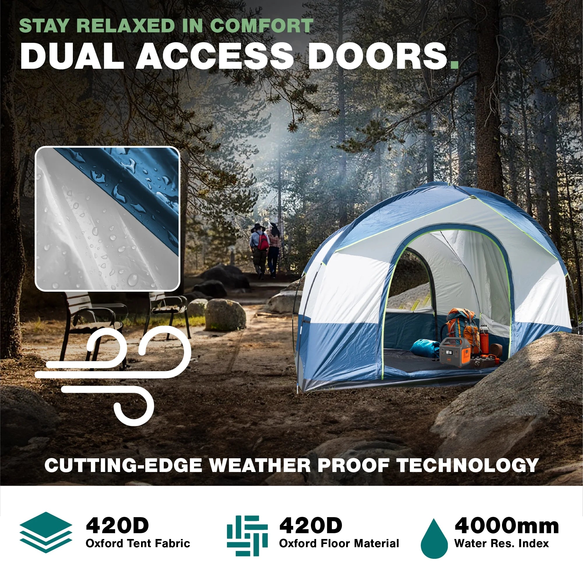 8-Person Camping Tent with Rainfly and Storage Bag G146495