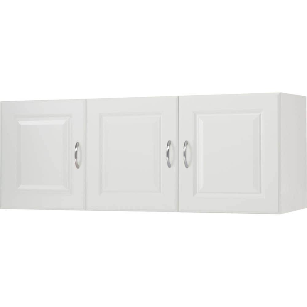 White Wood Composite Wall-Mount Utility Storage Cabinet J969058