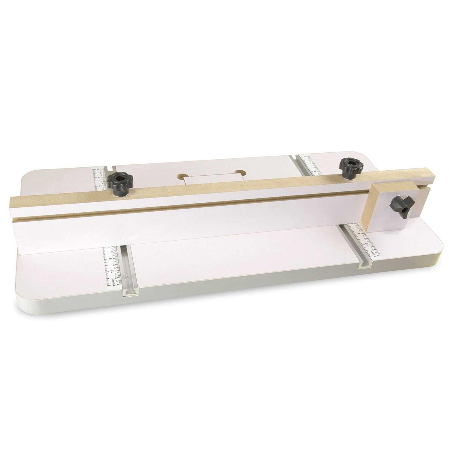 24 in. x 12 in. Drill Press Table with Adjustable Fence and Stop Block Y70929
