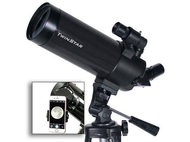 Black 90mm Cassegrain Telescope with Smartphone Camera H7570