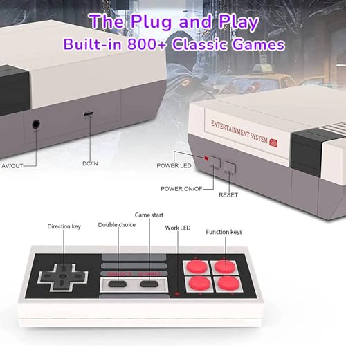 Classic Mini Retro Game Console with 600 Games and Dual Wireless Remote Controllers Q11161